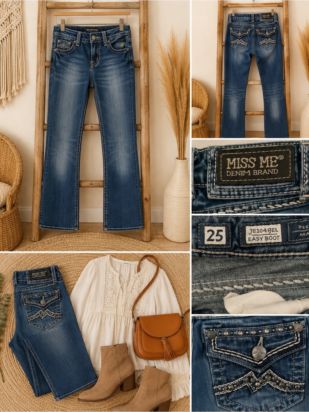 Miss Me Women's Boot Cut Jeans in Medium Blue Wash